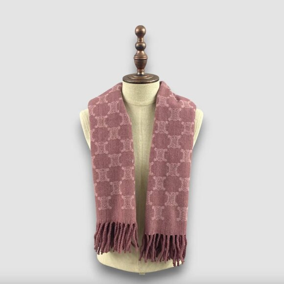 Celine Pink Patterned Scarf - Picture 1 of 8